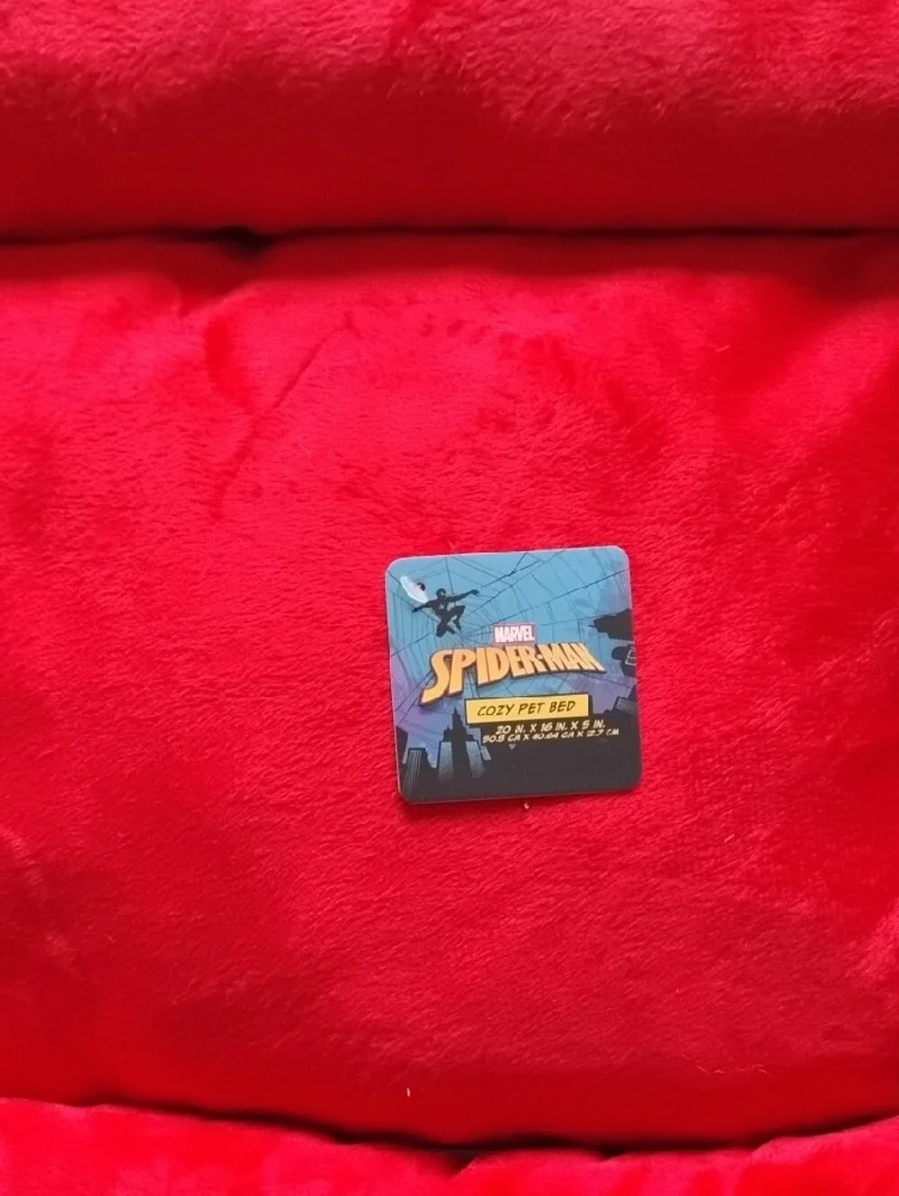 Marvel Red Plush Pet Bed with Spider-Man Accent